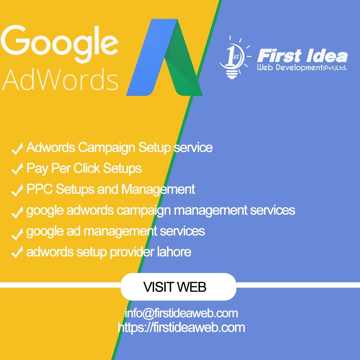 Adwords Campaign Setup service, Pay Per Click Setups, PPC Setups and Management, google adwords campaign management services, google ad management services, adwords setup provider lahore, google AdWords service provider, effective google ads, google AdWords optimization, google AdWords service, google AdWords service provider